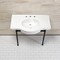 Fauceture 37" Ceramic Console Sink with Stainless Steel Legs, White/Matte Black VPB28140W8MB - alternate 2